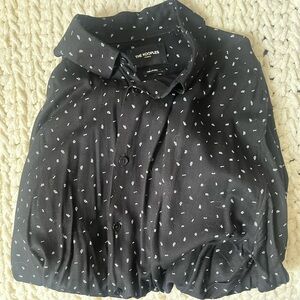 The Kooples Black Shirt with White Pattern